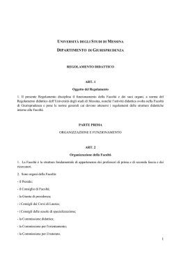 Regolamento didattico - Università degli Studi di Messina