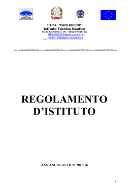 Regolamento d`Istituto - Istituto Tecnico Nautico "Caio Duilio "