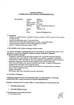 curriculum di studi e professionale
