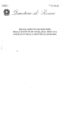 Regolamento Questura di Roma 2005