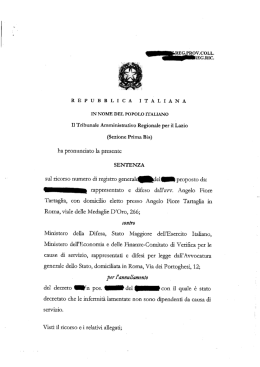 Uranio impoverito, causa di servizio.