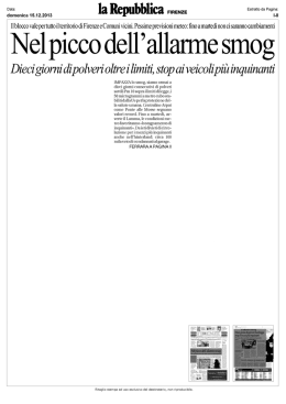 Nel picco dell`allarme smog