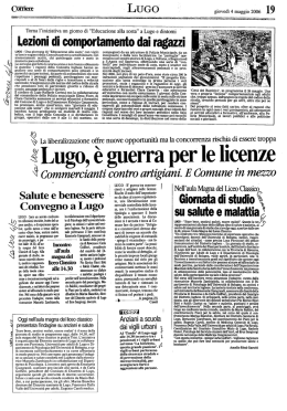 4 maggio 2006 - Rassegna Stampa