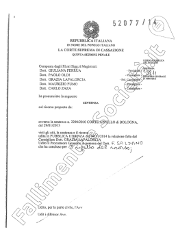 LA CORTE SUPREMA Dl CASSAZIONE O