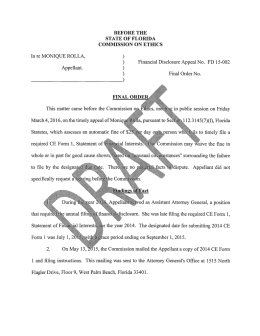 FD 15-002, In re ROLLA - Florida Commission on Ethics