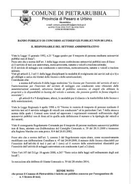 2014 bando taxi - Portale degli Enti