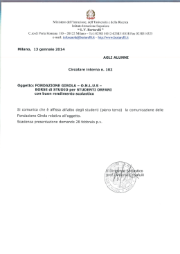 Fondazione Girola - O.N.L.U.S. borsa di studio per