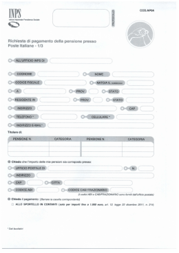 richiesta di pagamento della pensione presso poste italiane