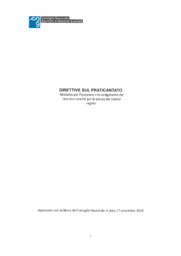 Nuove direttive sul praticantato