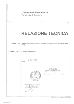 relazione tecnica - Comune di Pantelleria
