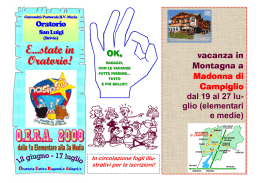 Scarica il foglio del programma dell`Oratorio Estivo, in formato PDF