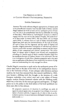 THE PRESENCE OF MYTH IN CLAUDIO MaoRrs`s