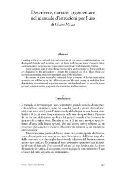 Mazza, C. Descrivere, narrare, argomentare nel manuale d`istruzioni