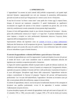 Il contratto d`apprendistato &ndash; Quadro d`insieme