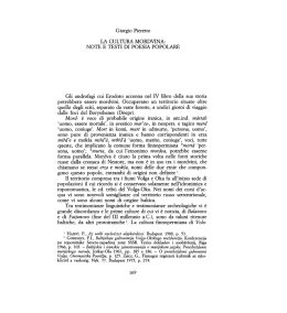 Giorgio Pieretto LA CULTURA MORDVINA: NOTE E TESTI DI
