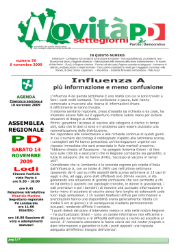 Influenza A - Gruppo PD Regione Lombardia
