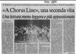 Z&laquo;A Chorus Line&raquo;, una seconda vita
