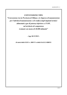 Convenzione tra la Provincia di Milano e le Imprese di