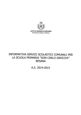 informativa servizi scolastici comunali per la scuola primaria &ldquo;don
