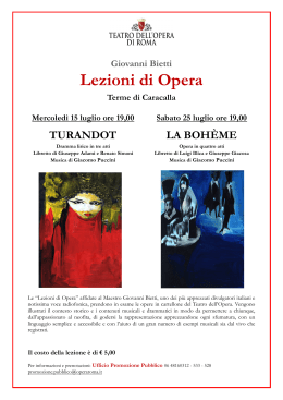 Lezioni di Opera - Turandot e La boheme