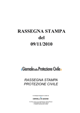 rassegna stampa Protezione civile 9 novembre