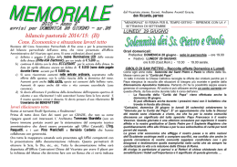 Memoriale n.26 - Domenica 28 Giugno