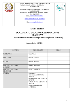 5a - documento 15 maggio - Liceo scientifico Gobetti Segr&egrave;