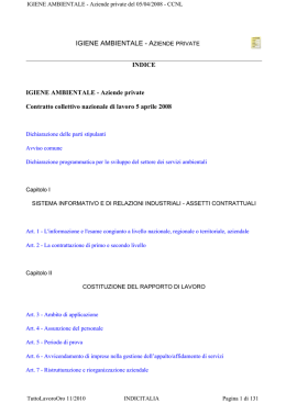 IGIENE AMBIENTALE - Aziende private Contratto