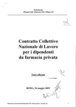 CCNL Farmacie Private - Testo ufficiale
