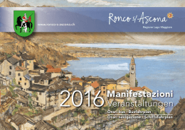 Veranstaltungen 2016 - Comune di Ronco S. Ascona