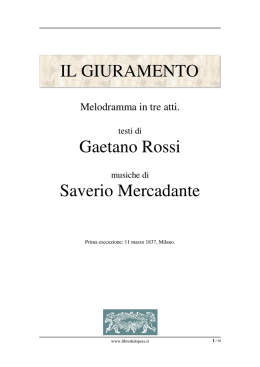 Il giuramento - Libretti d`opera italiani