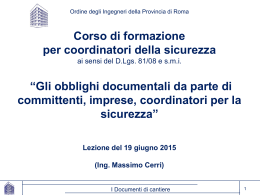 Diapositiva 1 - Ordine ingegneri della Provincia di Roma