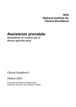 Linee Guida assistenza prenatale NICE 2003