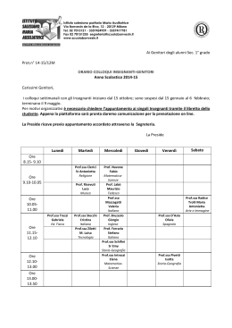 Colloqui Genitori 1&deg; grado14-15