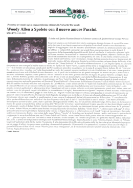 Corriere dell Umbria - Woody Allen a Spoleto