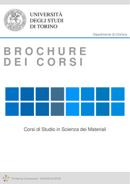 Brochure dei corsi  - Corsi di Studio in Scienza dei Materiali