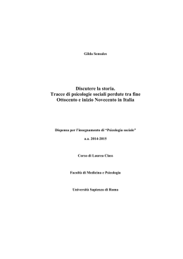 Ultima dispensa storia 2015 - Dipartimento di Psicologia dei