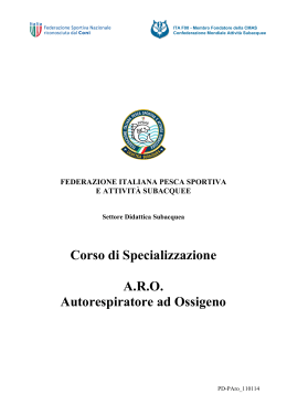 Corso di Specializzazione ARO (Autorespiratore ad Ossigeno)