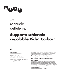 Supporto schienale regolabile Ride™ Corbac™ Manuale dell`utente: