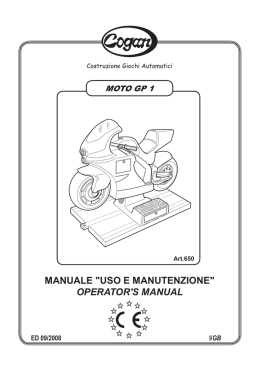 manuale "uso e manutenzione" operator`s manual