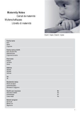 Maternity Notes Carnet de maternité Mutterschaftspass Libretto di
