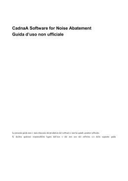 CadnaA Software for Noise Abatement Guida d`uso non ufficiale