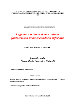 Leggere e scrivere il racconto di fantascienza nella - Roberto