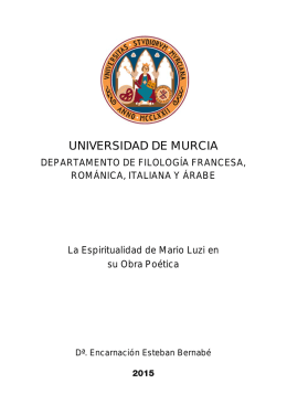 la espiritualidad de mario luzi en su obra po&eacute;tica