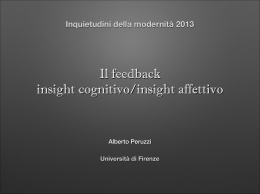 Il feedback insight cognitivo/insight affettivo