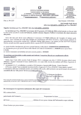 indicazioni operative per effettuare l`iscrizione alla classe quarta e