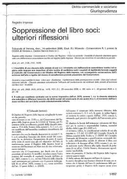 Caso II (Trib. Verona, decr., 14 settembre 2009)