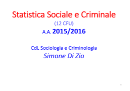 Statistica Sociale e Criminale