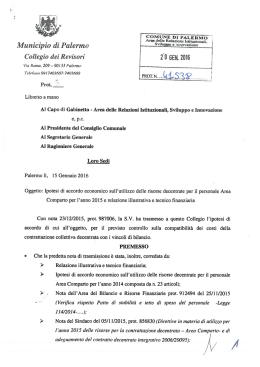 nota contabilita`dei costi della contrattazione con i vincoli di bilancio