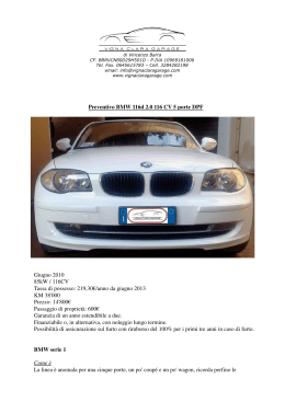 Preventivo BMW 116d 2.0 116 CV 5 porte DPF Giugno 2010 85kW
